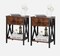 Set of 2 End Tables w/Drawers Storage Home Organizer Table Shelf X-Design Legs